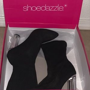 Clear heeled boots